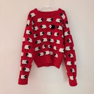 Cupcake Black Sheep Red Sweater Size Small